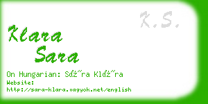 klara sara business card